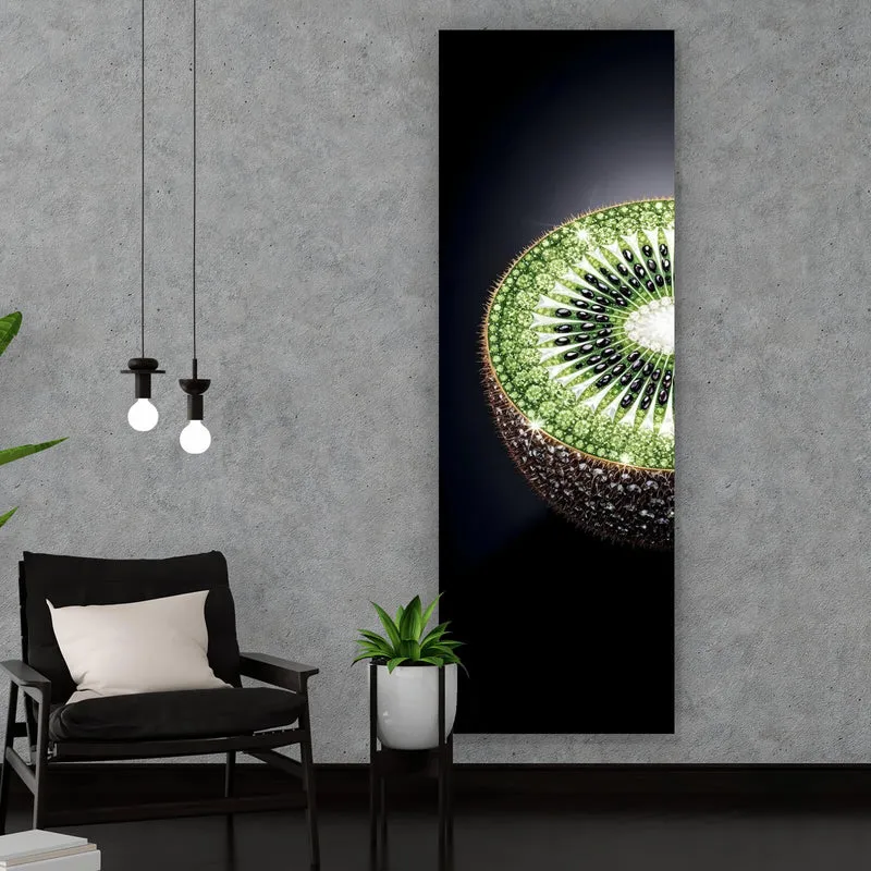 Acrylglasbild Funkelnde edle Kiwi Panorama Hoch