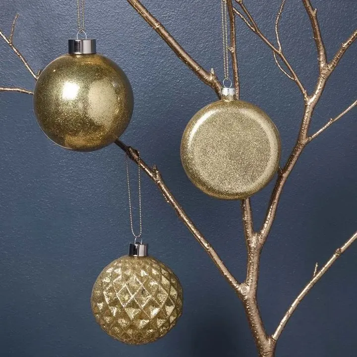 Glass Christmas Ornaments, Set of 4