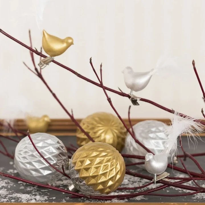 Glass Christmas Ornaments, Set of 4