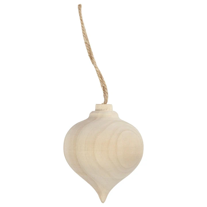Wooden Hanging Ornament in the Shape of a Drop