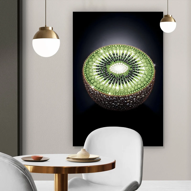 Poster Funkelnde edle Kiwi Hochformat
