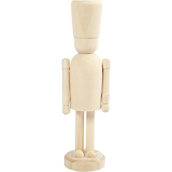 Wooden Nutcracker Figure for Decorating, 18 cm
