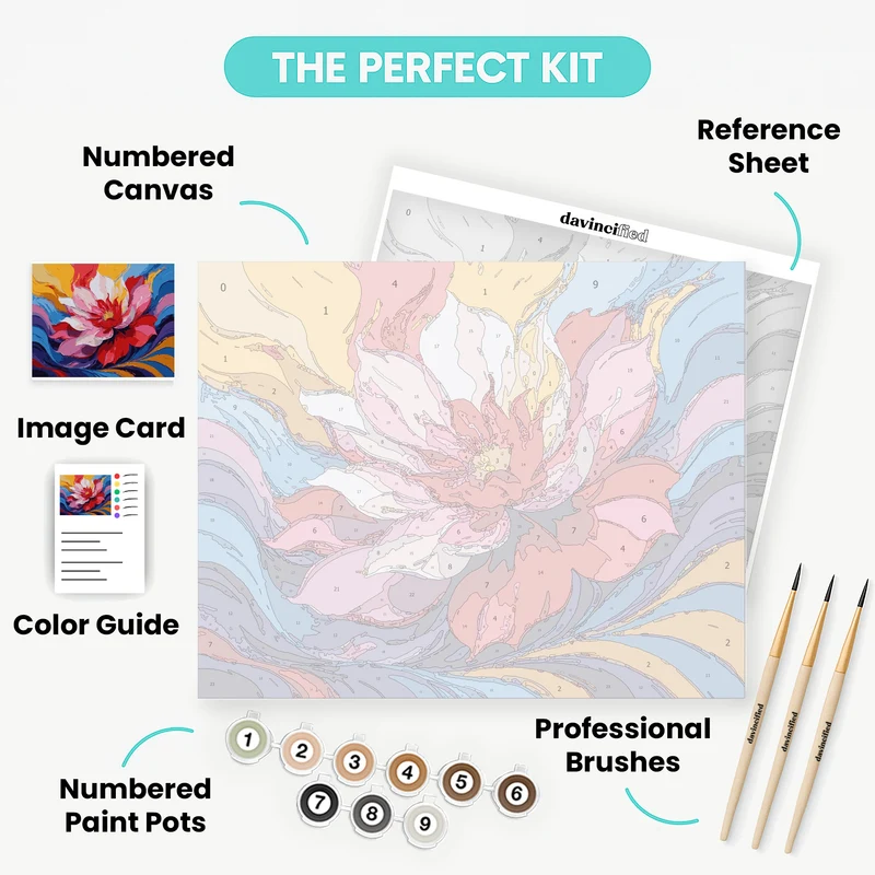 Vibrant Abstract Flower Burst - Paint by Numbers Kit