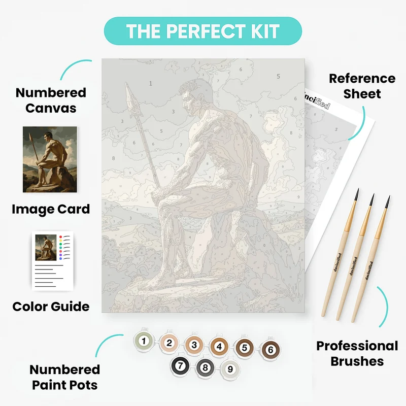Classical Warrior with Spear - Paint by Numbers Kit