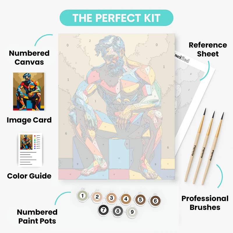 Colorful Geometric Male Figure - Paint by Numbers Kit