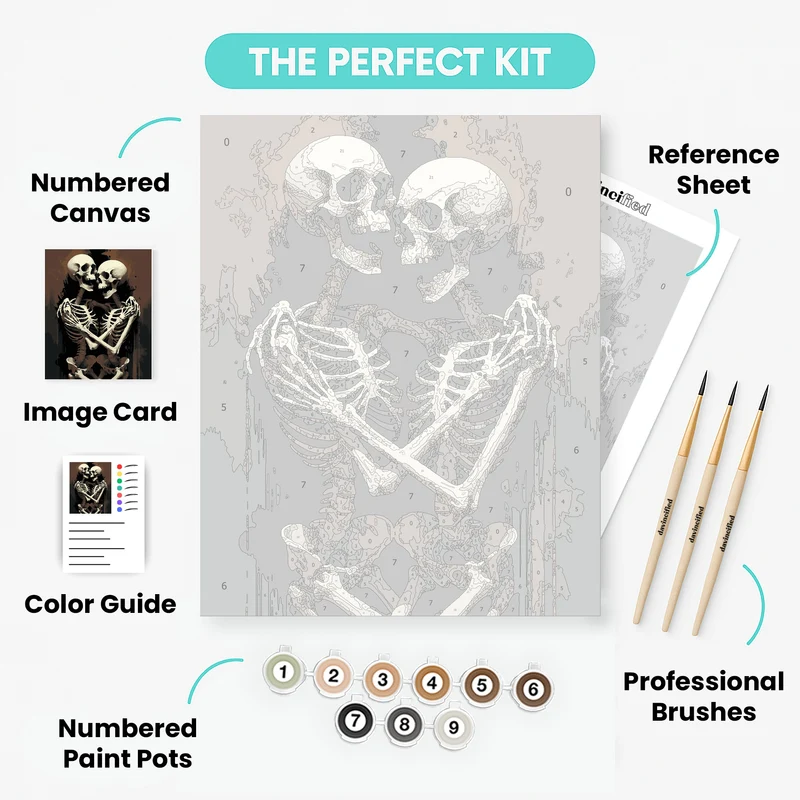 Embracing Skeletons - Paint by Numbers Kit