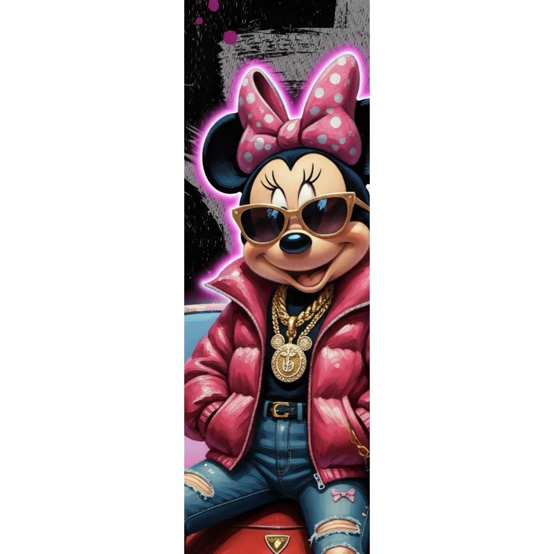 Leinwandbild Zeichentrickfigur Fashion mit Sonnenbrille und Jacke No.4 Panorama Hoch