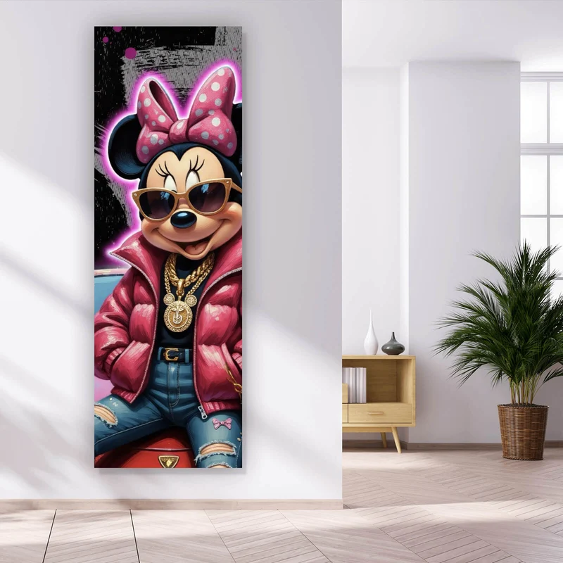 Poster Zeichentrickfigur Fashion mit Sonnenbrille und Jacke No.4 Panorama Hoch