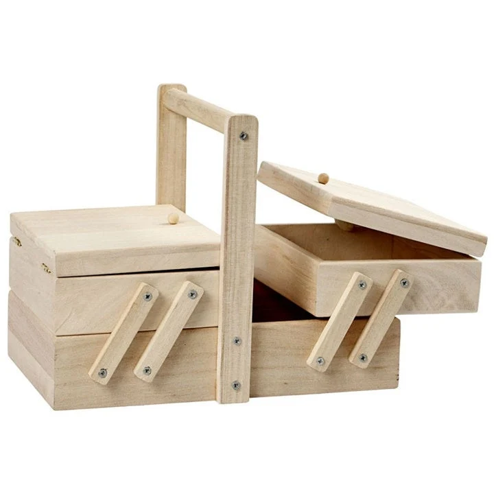 Wooden Folding Sewing Box