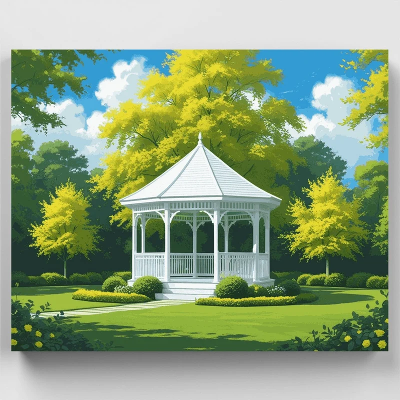 Garden Gazebo Paradise - Paint by Numbers Kit