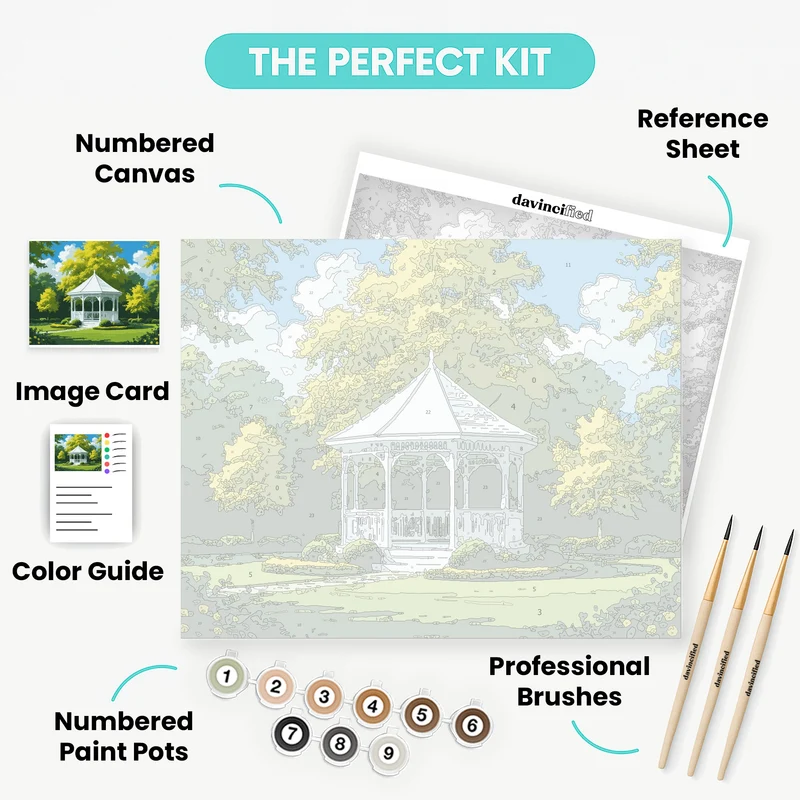 Garden Gazebo Paradise - Paint by Numbers Kit