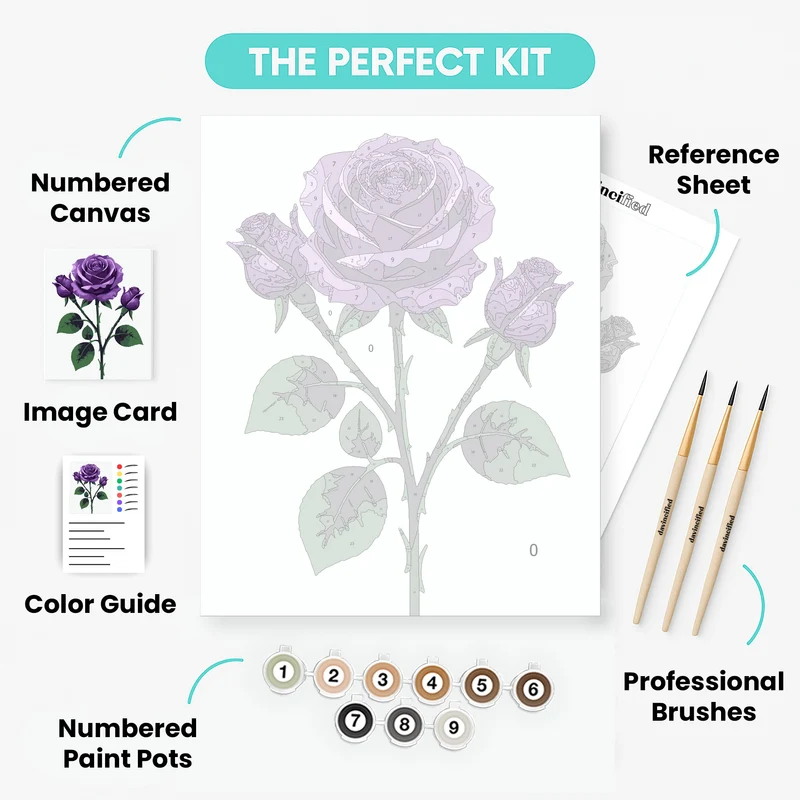 Purple Roses - Paint by Numbers Kit