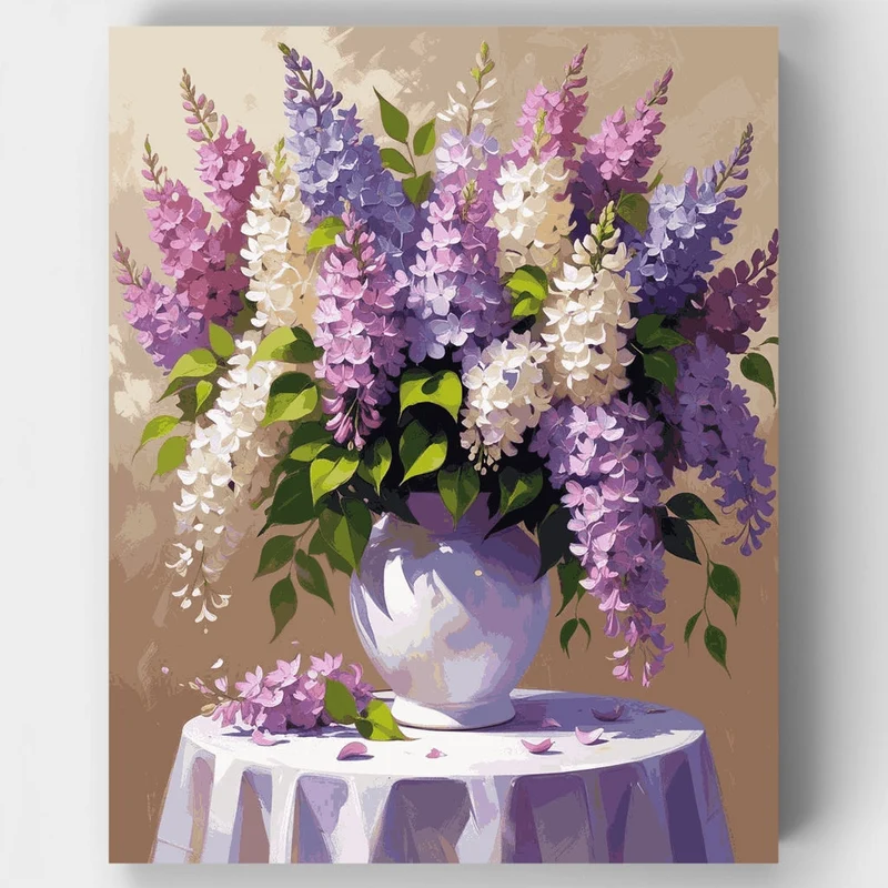 Lilac Bouquet Still Life - Paint by Numbers Kit