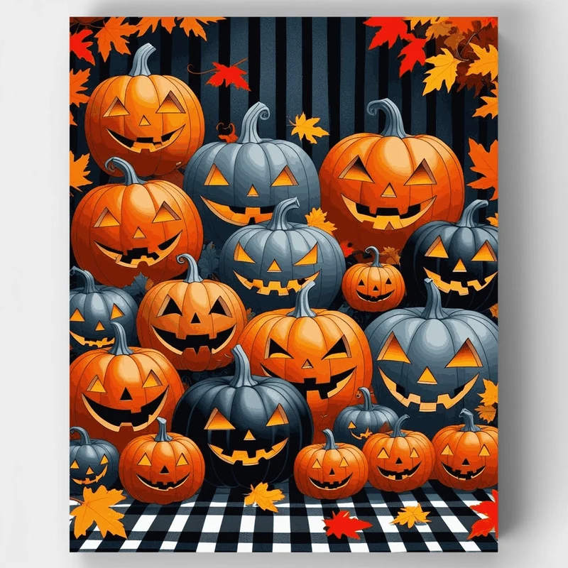 Halloween Jack-o'-Lantern Collection - Paint by Numbers Kit