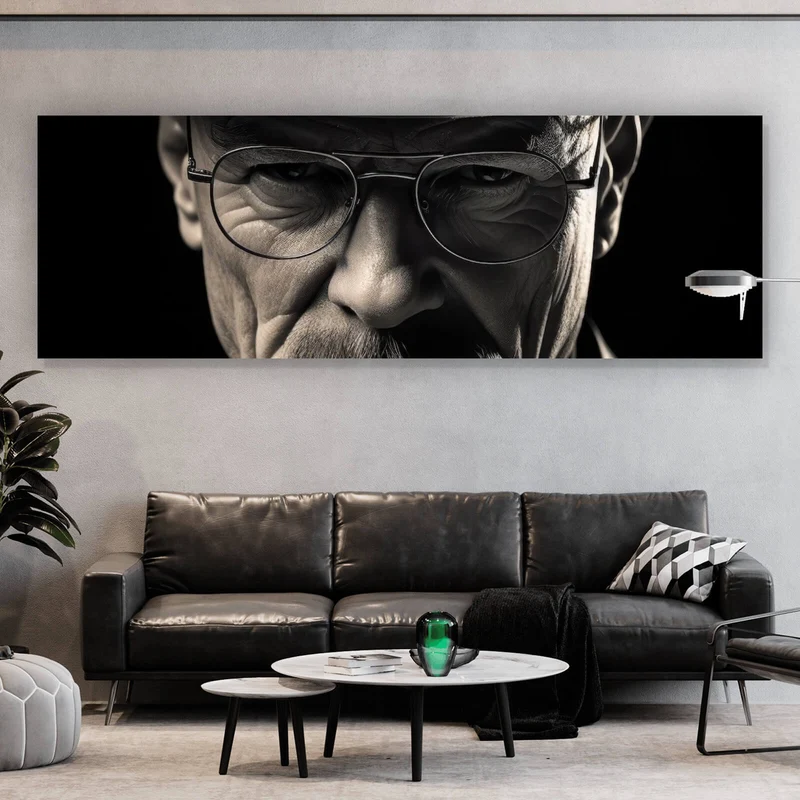 Poster Porträt eines Mannes mit Hut und Brille Panorama
