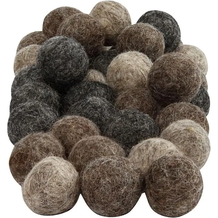 Gray Felt Balls 64 pcs