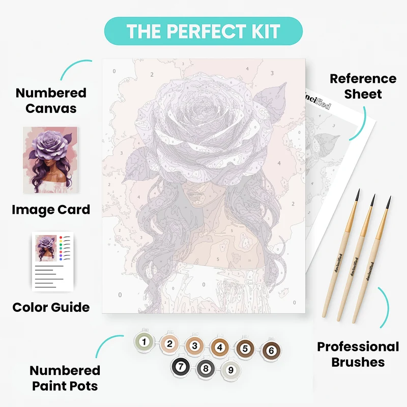 Purple Rose Portrait - Paint by Numbers Kit