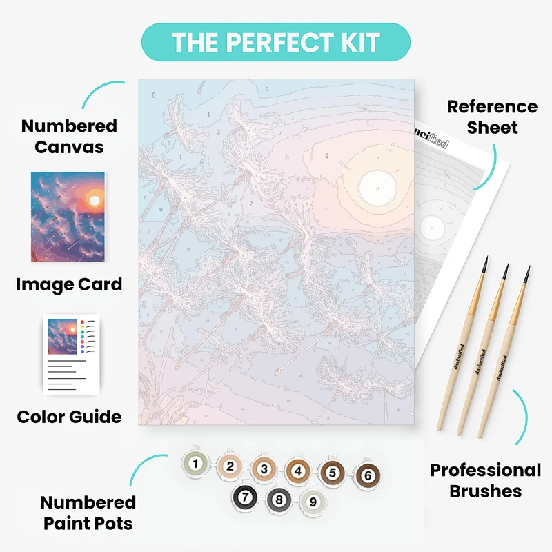 Magical Dandelion Sunset - Paint by Numbers Kit