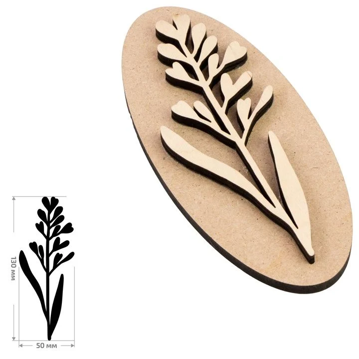 ROSA TALENT Botanical Wooden Stamp No. 4, 5 x 13 cm