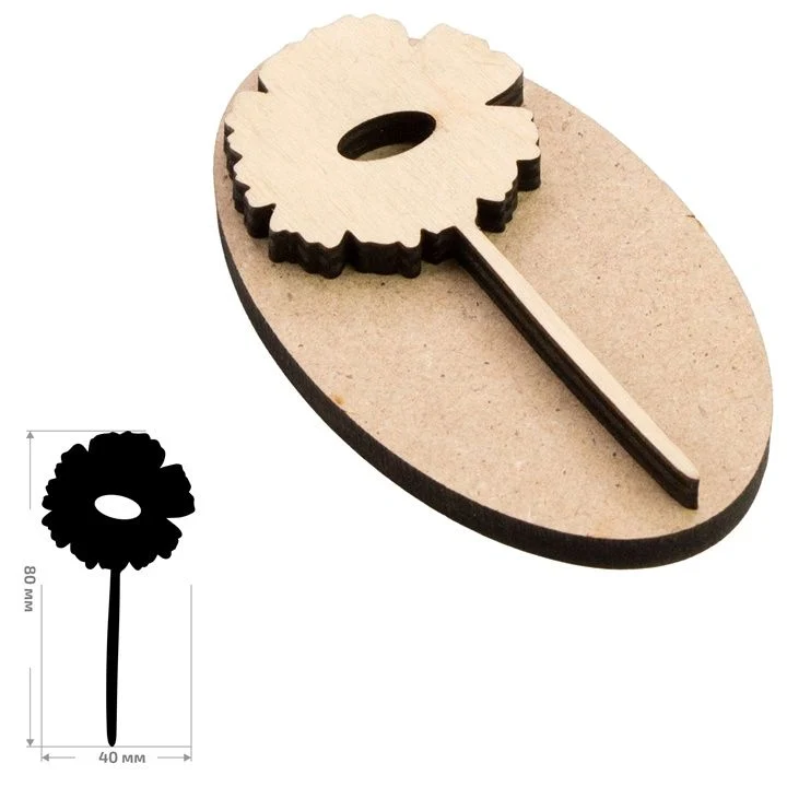 ROSA TALENT Wooden Stamp No. 15 Botanical 4 x 8 cm