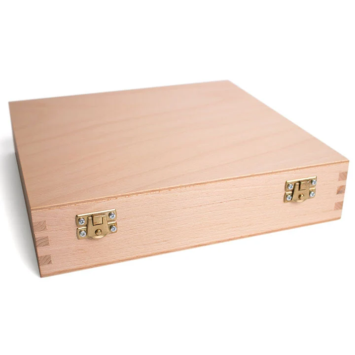 UMTON Wooden Box for Oil Paints and Accessories 26x26x2 cm