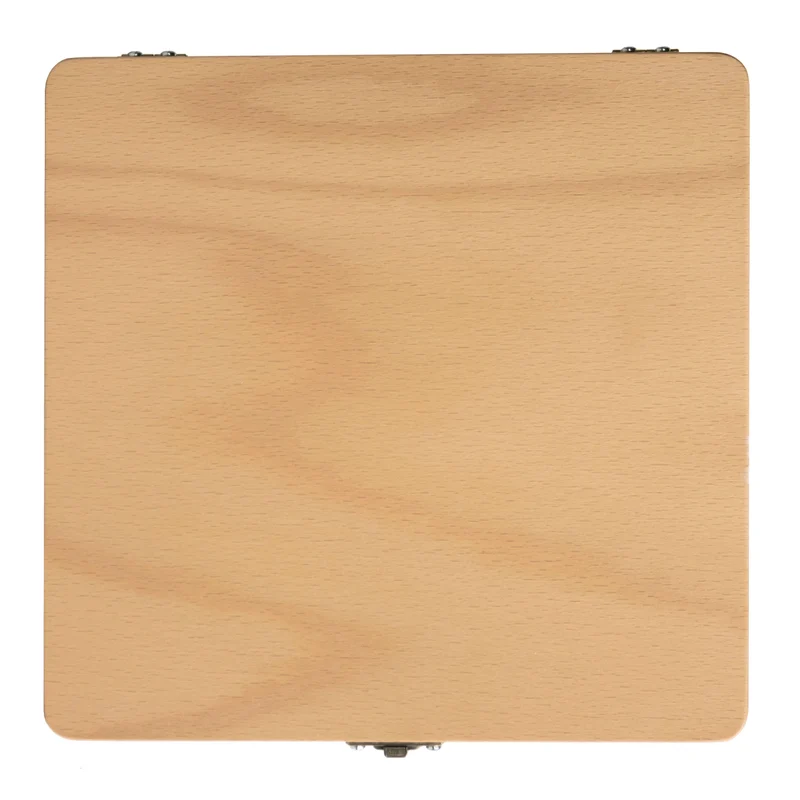 UMTON Wooden Box for Watercolors with Porcelain Palette 21x20.5x2.7 cm