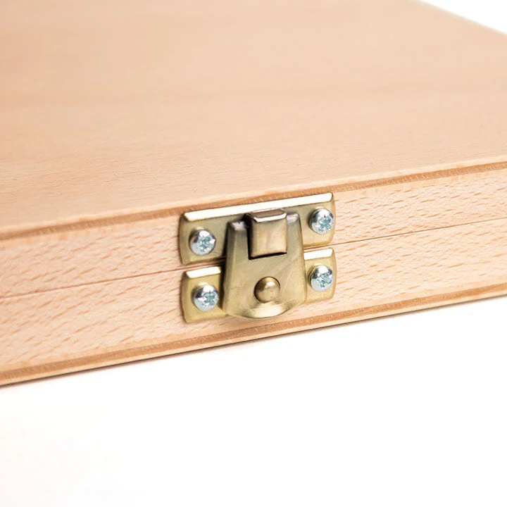 UMTON Wooden Box for Watercolors with Porcelain Palette 21x20.5x2.7 cm