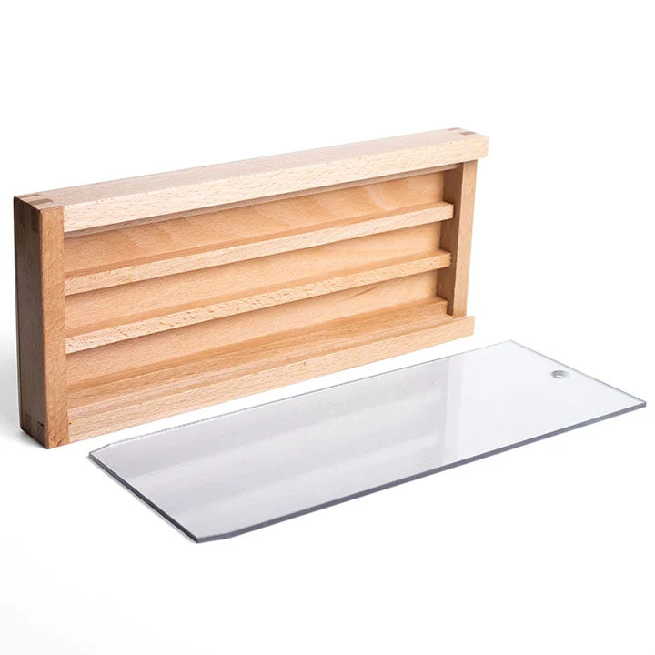 UMTON Wooden Box for Watercolors, Plexiglass, 27.5x11.5x2.7 cm