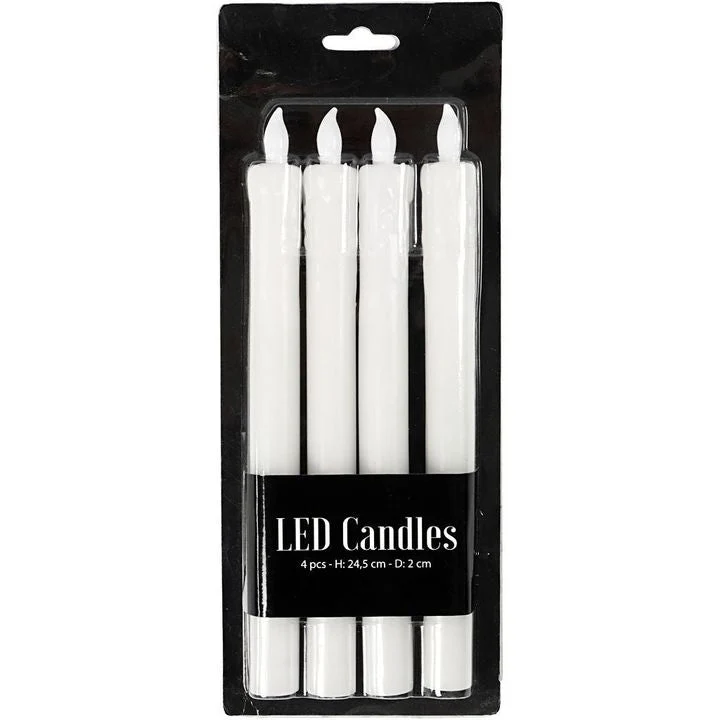 LED Tall Candles 24.5 cm - Set of 4