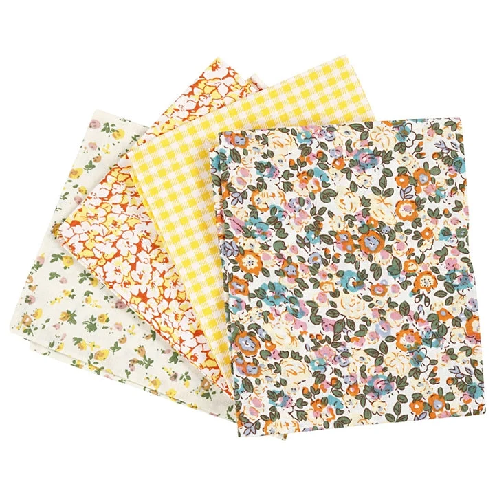 Patchwork Fabric - Yellow - Set of 4 - 45 x 55 cm