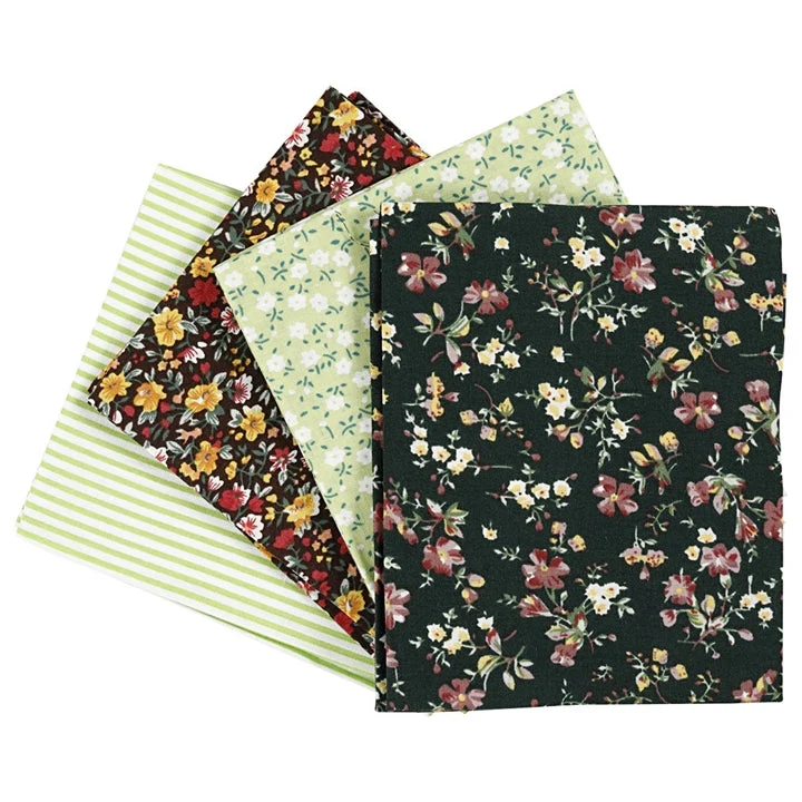 Patchwork Fabric - Green - Set of 4 - 45 x 55 cm