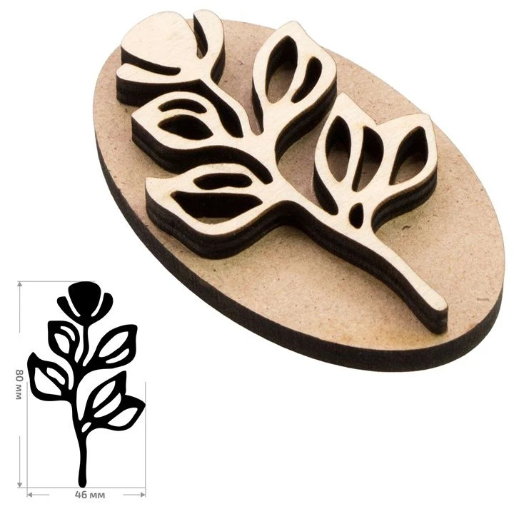 ROSA TALENT Wooden Stamp No. 13 Botanical 4.6x8 cm