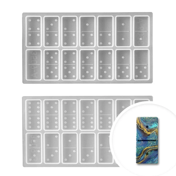 Pentart Silicone Mold for Resin, Domino, Set of 2
