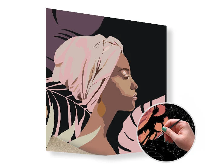 Paint by Numbers WOMAN | Low Difficulty SPECIAL BLACK EDITION