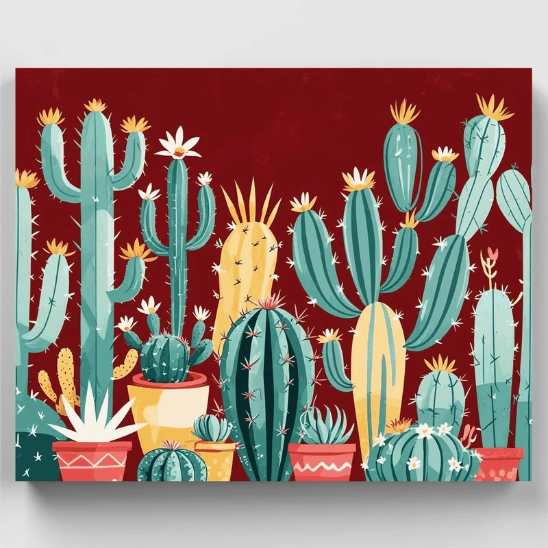 Desert Cactus Garden Collection - Paint by Numbers Kit