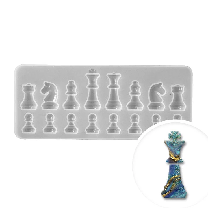 Pentart Silicone Mold for Resin, Chess Pieces, 1 pc