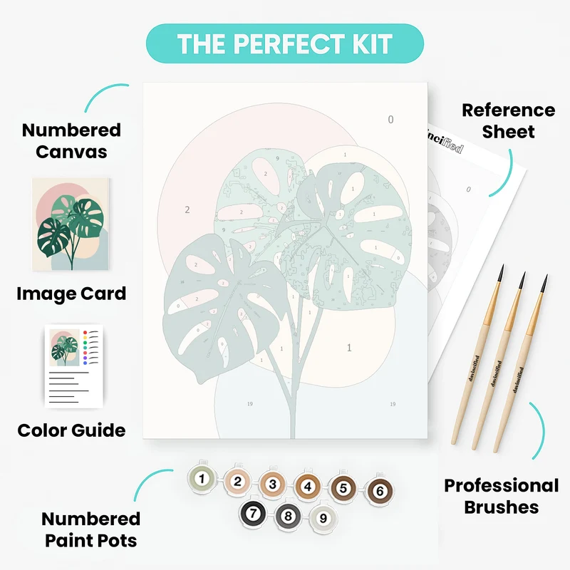 Modern Monstera Botanical Art - Paint by Numbers Kit