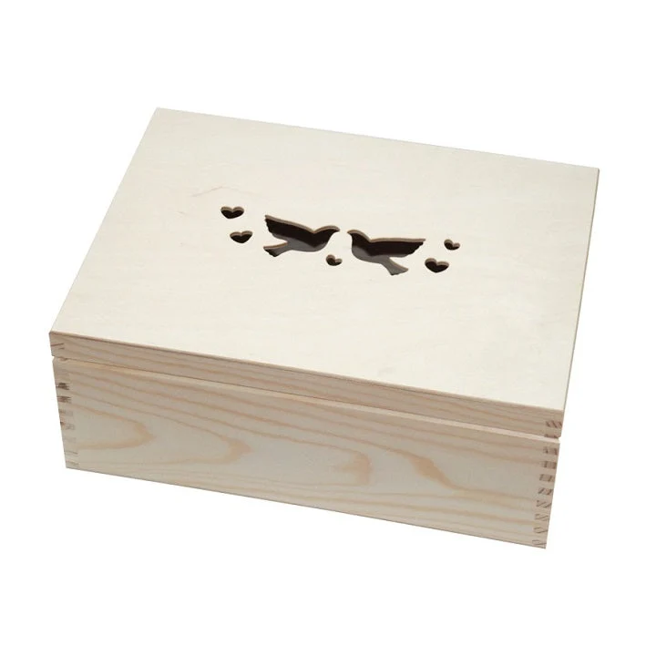 Wooden Box With a Dove Motif