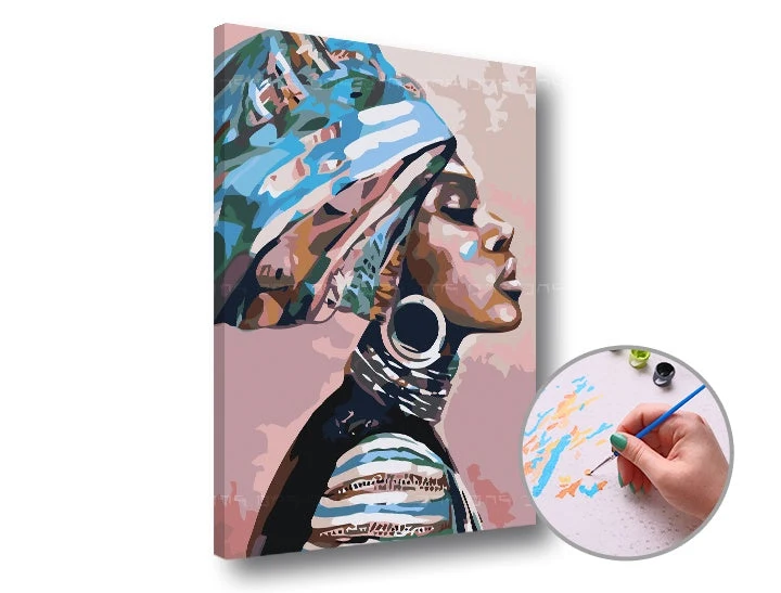 Woman with a Turban Paint by Numbers, Low Difficulty