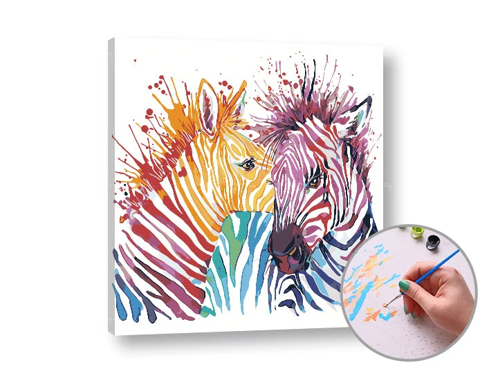 Paint by Numbers: In Love Zebras | Medium Difficulty