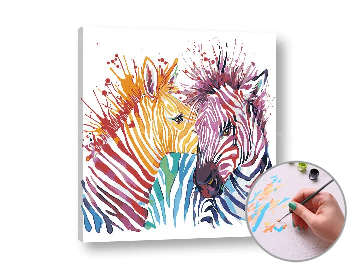 Paint by Numbers: In Love Zebras | Medium Difficulty