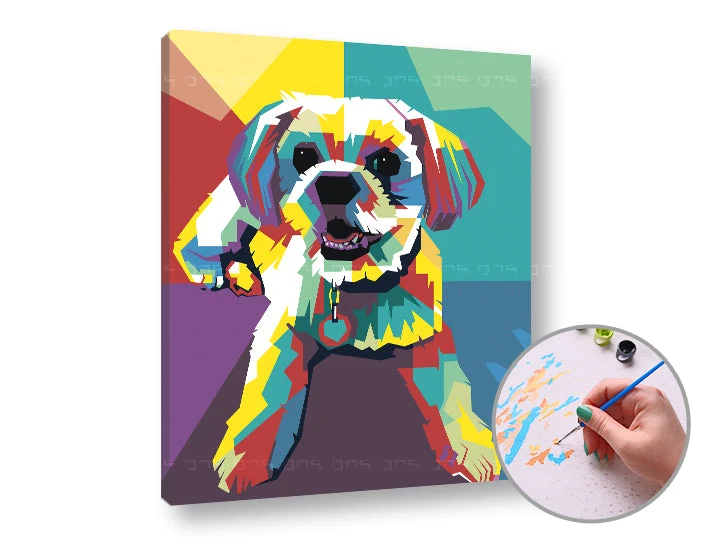 Paint by Numbers WHITE DOG | Low Difficulty
