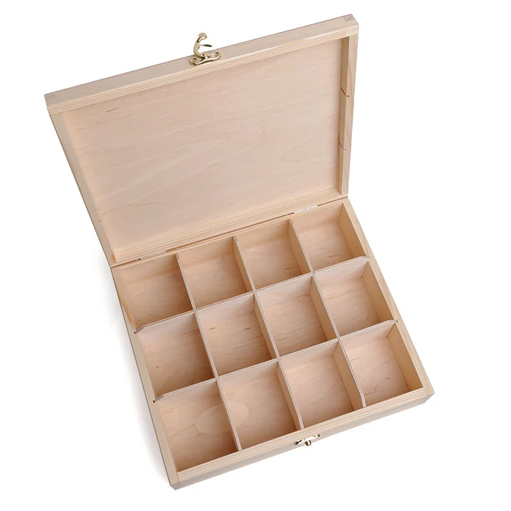 Wooden Tea Box / 12 Compartments