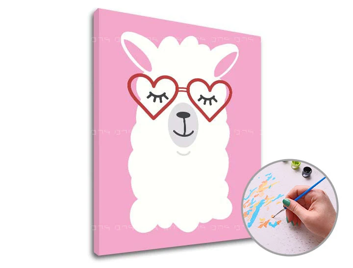 Paint by Numbers: Llama in Love | Low Difficulty
