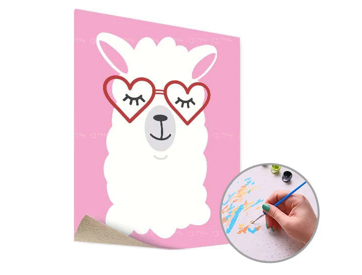 Paint by Numbers: Llama in Love | Low Difficulty