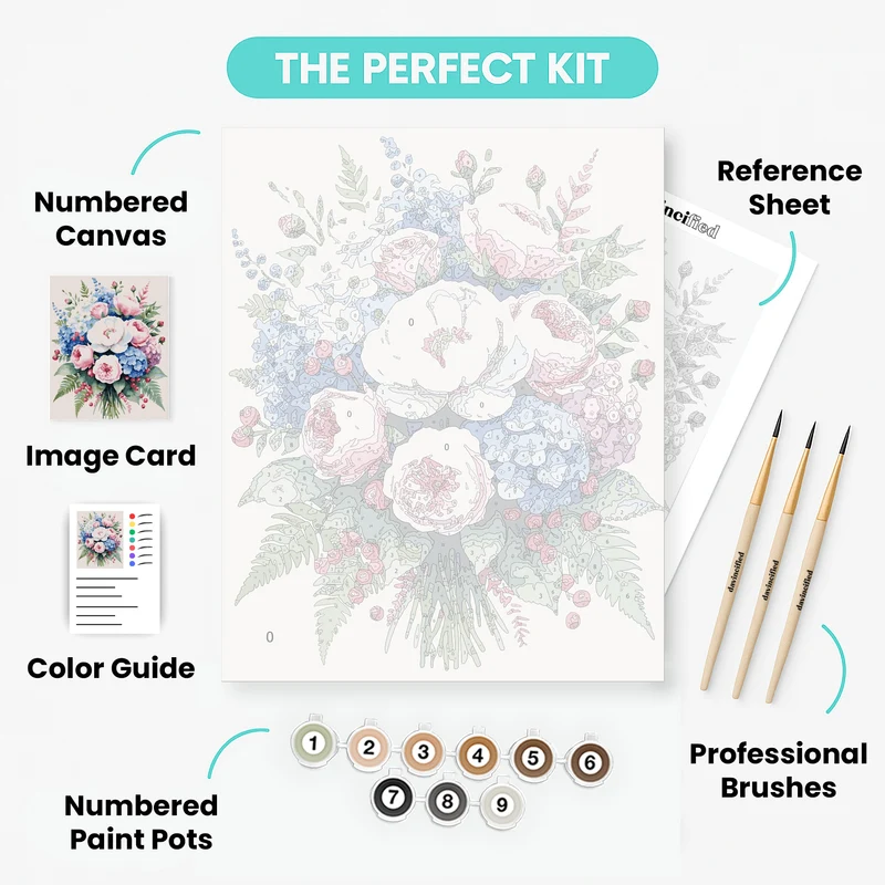 Elegant Floral Bouquet - Paint by Numbers Kit