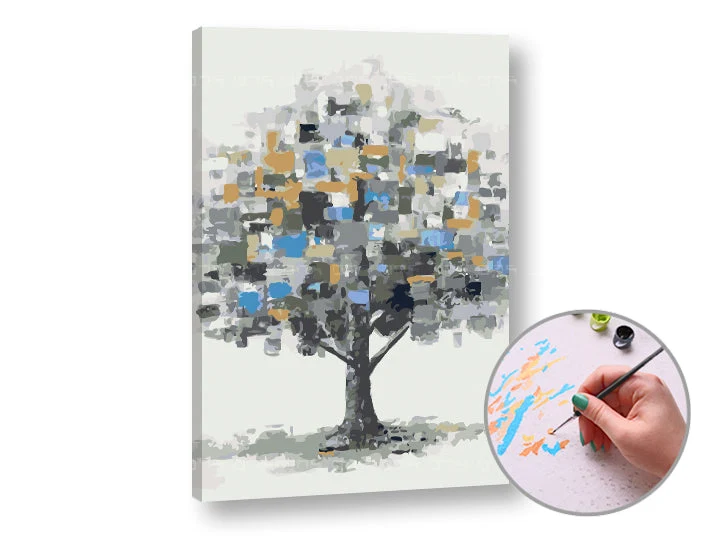 Paint by Numbers TREE IN THE MIST | Medium Difficulty