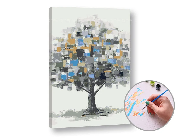 Paint by Numbers TREE IN THE MIST | Medium Difficulty