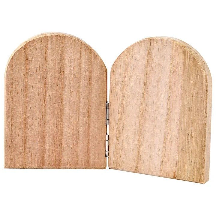 Wooden Icon on Metal Hinges
