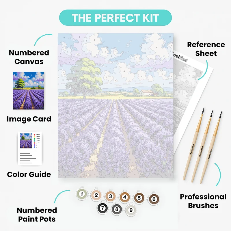 Lavender Field Landscape - Paint by Numbers Kit